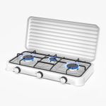 Elegant 3 Burner Gas Stove - Easy Cleaning Cooker  - White