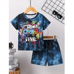 product_image_name-Fashion- Boys Casual  cute Short Sleeve, Shirt Short Pants Suit  for Toddler Boy,-1