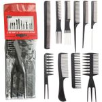 product_image_name-Generic-10-In-1 Professional Styling Combs Set - Black-3