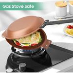 Generic Copper Nonstick Double Sided Flip Pan, Pancake & Egg Omelette Maker, Easy Flip Breakfast Pan - image 8