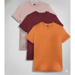 3PCS Unisex Baby Pink Wine Orange Round Neck T-shirts 