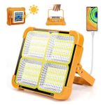 Generic Solar-powered outdoor LED light, rechargeable and waterproof, suitable for emergency use and camping -  Orange