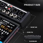 BOMGE 04F 4 Channels 99 DSP Audio Mixer 48V Phantom Power USB Studio Sound Mixers Bluetooth DJ Console Mixing for Karaoke - image 7