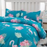 Generic King Size 4-Piece Bed Sheet Set - 2.2 x 2.3m Flamingo Floral Pattern Soft Bedding with 3 Pillowcases - Ideal for Bedroom Decor - image 2