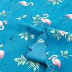 Generic King Size 4-Piece Bed Sheet Set - 2.2 x 2.3m Flamingo Floral Pattern Soft Bedding with 3 Pillowcases - Ideal for Bedroom Decor - image 5
