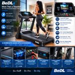 Generic Foldable Smart Treadmill - BlackMotorized Folding Treadmill with Multifunctional Massager & LED Display - Black - image 2