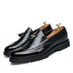 product_image_name-Fashion-Men's Formal Glossy Tassel Brogue Shoes Loafers & Slip-ons Formal Black - Black - EU 43-2