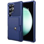 Samsung Galaxy S23 Ultra High Quality Shockproof Case With Magnetic Wallet Card Holder- Blue