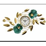 Generic Elegant Gold and Teal Decorative Wall Clock-Gold - image 3