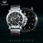product_image_name-Fashion-Nektom 8229 Top Luxury Sport Quartz Watch Chronograph Waterproof Stainless Steel  Watch Waterproof Wristwatch - Silver-2