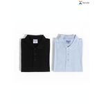 product_image_name-Mce-2Pcs Waffle Polo Shirts Black/White-1