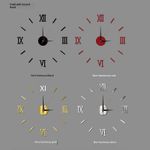 product_image_name-Kingnote-Modern 3D Acrylic Digital Wall Clock Roman Numerals Design Mirror Wall Clock Fashion Large Round Wall Clock DIY Self Adhesive Clocks-3