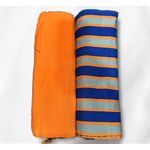 Kente Africa Northern Ghana Kente Traditioanlly Weaved 4 Yards orange/blue