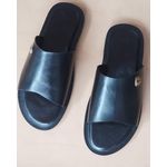 product_image_name-Gan-Men's Casual Cross Leather Slippers - Black-3