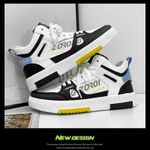 product_image_name-Fashion-Men's High-Top White Sneakers, Casual Comfortable Sports Shoes-5