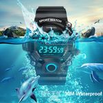 Fashion Electronic Sports Digital Watch Function Light Alarm Clock - Black - image 4