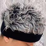 product_image_name-Generic-Men's and Women's Spiky/Textured Synthetic Wig Cap - Heat-Resistant Knitted Design with Expressive Face-Framing Hair - Black and Gray-7