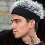 product_image_name-Generic-Men's and Women's Spiky/Textured Synthetic Wig Cap - Heat-Resistant Knitted Design with Expressive Face-Framing Hair - Black and Gray-8