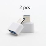 Mini USB Type-C OTG Adapter - 2pcs White