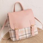 Fashion Plaid Mini Backpack – Sweet Style Double-Shoulder Bag
