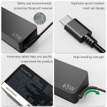 product_image_name-Lenovo-Replacement 65W USB Type C Adapter Fast Charger & Free AC Fused Power Cord, Color - Black-4