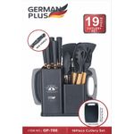 product_image_name-German-19-pieces Cutlery Set with Storage Stand & Chopping Board – Black -1