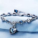 product_image_name-Fashion-Womens Luxurious Blue Sea Love Heart Crystal Bracelet -1