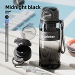 product_image_name-Advenza-Double-Drinking Straw Plastic Cup - High-Value Appearance, Large Capacity, Suitable for Men's Outdoor Sports, Flip-Top Water Bottle-Black Gradient-1