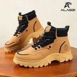ALagzi Men's High Top Trendy Shoes - Yellow