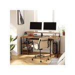 product_image_name-White Label-47-Inch Computer Desk, Home Office Desks with Keyboard Tray, Gaming Desk with CPU Stand Shelf, Industrial Study Table Wide Writing Desk with Storage Shelves for 2 Monitors (W120 x D53 x H77)cm / (W47.2 x D20.9 x H30.3)inch - Tiger Wood-4
