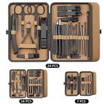 product_image_name-Generic-Nail clippers set brown 7-24 pieces set household nail clippers full set pedicure manicure tools - brown-1
