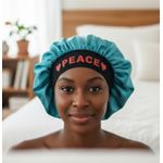 Generic Angel Satin Hair Bonnet – Blue & Black - image 2
