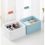 White Label 2Pcs Storage Box - White/Blue