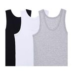 AD GALAXY 3pcs Men's Oxford Singlet - Black/White/Grey - image 2