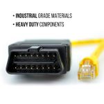 Bm ENET Cable for BMW F-Series, E SYS ISTA+ ICOM Bootmod3 Bimmerlink OBD Ethernet RJ45 Cable, 6.6Ft/2M, Heavy Duty Cable, Flexible OBD Connector, Compatible for Diagnostic Tool, Computer, Without Battery - image 7