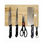 Generic Knife Set Cooking Set With Chopping Board - Silver - image 2
