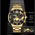 product_image_name-Fashion-Wrist Watch For Men Luminous Analog Quartz Luxury Watch - Gold-5