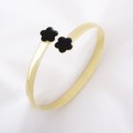 Fashion 4pcs/set Five-Leaf Grass Ring Bracelets Earrings Necklace Set - image 2