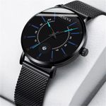AIDAILU Men's Business Wrist Watches Quartz Watch Stainless Steel Watch  - Black - image 8