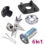 SILVER CREST 6 In 1 Blender Spare Part Full Replacement Kit With Blade Drive, Coupling Ring,  Soft Pad &  Screw - Silver/Black