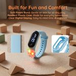 Fashion Kids LED Watch with Light-Up Rabbit Design Glow in the Dark Cartoon for Boys - Light Blue - image 3