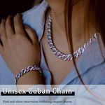 product_image_name-ARHANORY-2 Pieces/Set Pink Link Chain For Men Cuban Necklace and Bracelet Iced Out Miami Hip Hop Jewelry-6