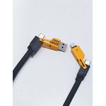 product_image_name-Generic-1.5m Extra Long 4-in-1 Multi-Function Fast Charging Data Cable (USB-A/Type-C to Lightning/Type-C) - 65W PD + 27W Max - Braided Mecha Design - Black/Yellow-6