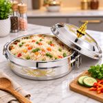 Generic 4-Tier Stainless Steel Lunch Box with Locking Lids – Gold Design - image 2