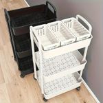 product_image_name-Generic-4-Layer Plastic Rolling Multi-Purpose Trolley with Handle - Multifunctional Storage Trolley Suitable for Offices, Living Rooms, and Kitchens - Wheeled Movable Storage Rack - White-4