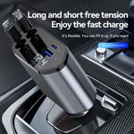 Generic  4 IN 1 120W Car Charger Retractable Adapter USB Type C Fast Charger Cable