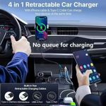 Generic  4 IN 1 120W Car Charger Retractable Adapter USB Type C Fast Charger Cable - image 5