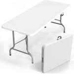 White Label 6FT Folding 8 Seater Table white
