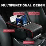 product_image_name-Generic-Car center armrest box mat, multi-functional center armrest box cover, armrest storage cover, armrest box accessories, black and red-1