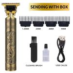 product_image_name-Generic-USB Electric Hair Cutting Machine Rechargeable Hair Clipper Man Shaver Trimmer Barber Professional Beard Trimmer  T9  Pro-1